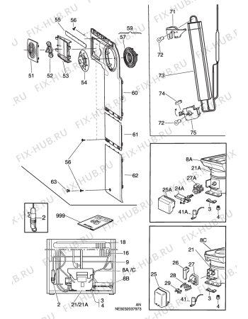 Взрыв-схема холодильника Electrolux ERE34700S - Схема узла C10 Cold, users manual